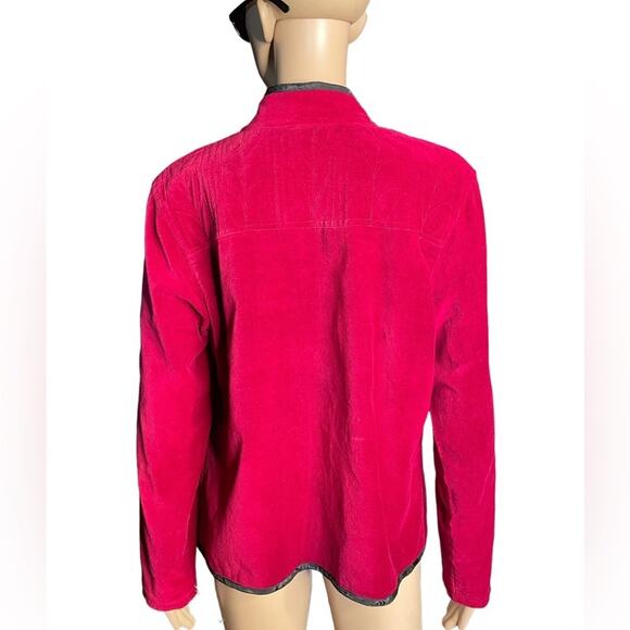 Tibetan Trader Blazer Small Velvet Embroidered Cotton Mock Neck Jacket Burgundy - Picture 7 of 15